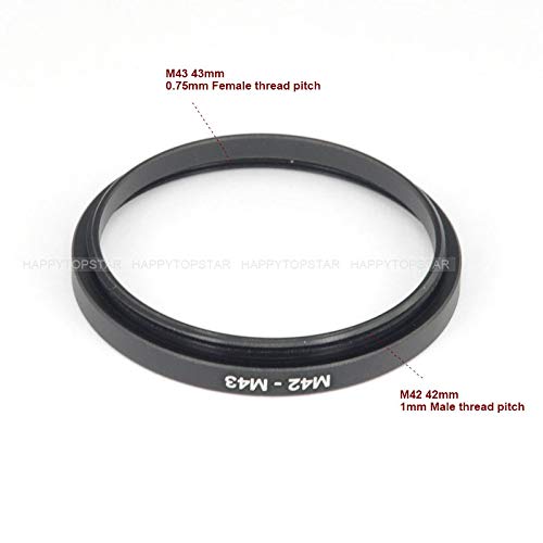 Anillo adaptador de acoplamiento M42 a M43, macho a hembra, 42 mm a 43 mm, para filtro de lente y telescopio miniatura 3