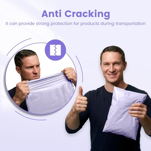 Image of Metronic Poly Mailers 10x13 50 Pack, Shipping Bags for Small Business, Waterproof Weather Resistant & Tear Resistant Durable Self Seal Mailing Envelopes Packaging bags for Clothing,Lilac Purple