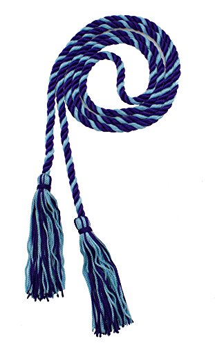 Image of Graduation Honor Cord - Purple /LT Blue - Every School Color Available - Made in USA