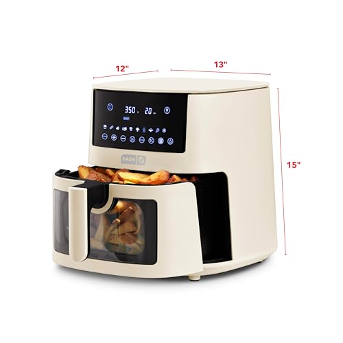 Dash Clear View Digital Air Fryer - Has AirCrisp® Technology - For Family-Sized Meals - Digital Touchscreen & Extra-Large Crisper Drawer - 7 Quarts - Cream by DASH - Image 7
