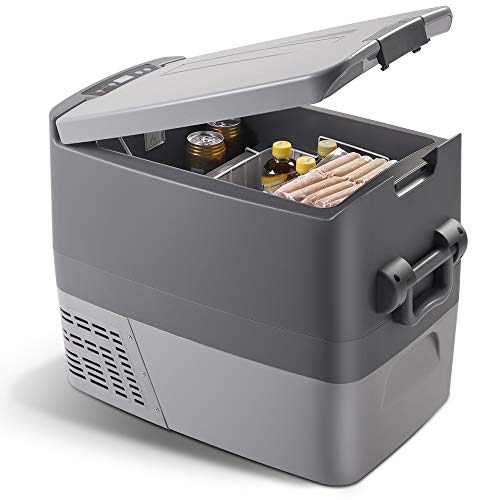 [Upgraded]Linsion 42 Quart Portable Car Refrigerator Freezer Compact Fridge Refrigerator with Interior LED