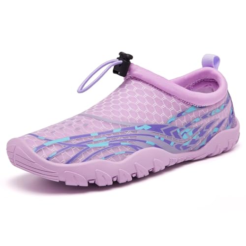 JouraLiyon Kids Water Shoes Slip On for Girls & Boys Lightpurple — view 3