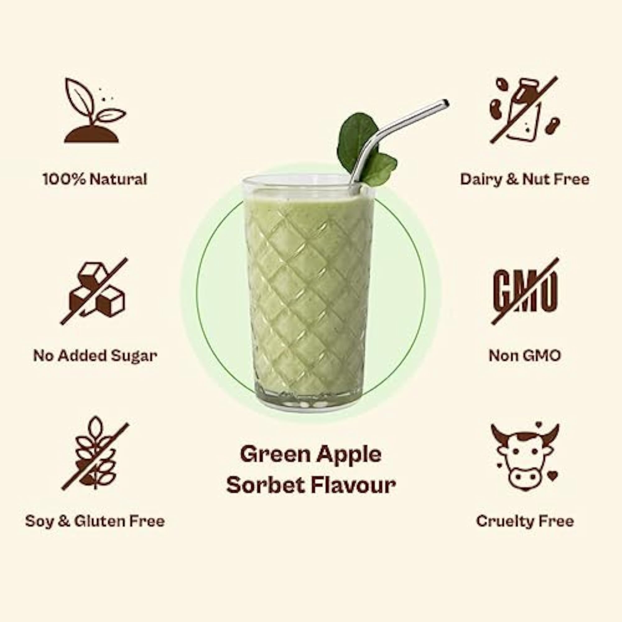 100% Natural Superfood Powder with 23 Ingredients, Apple Flavour