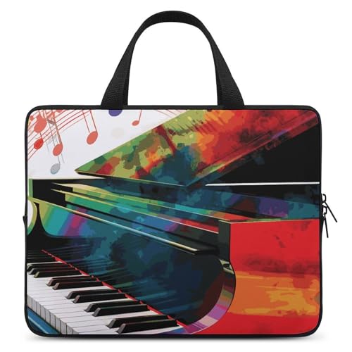 Housse ordinateur 10 pouces colorée et sacoche tablette motif piano