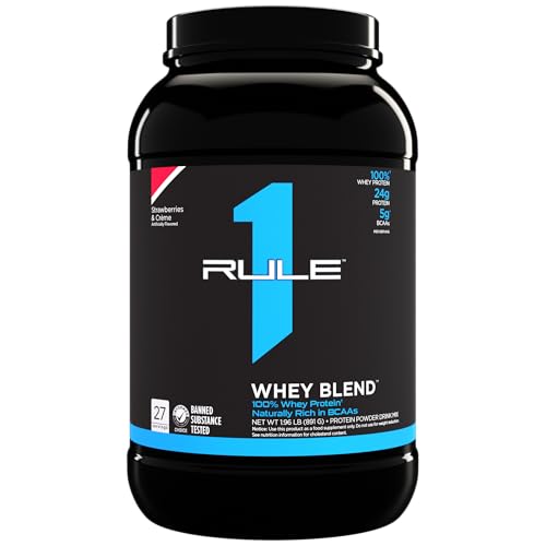 Rule One Proteins Mezcla de suero de leche – Helado de vainilla, 24 g de concentrados de proteína de suero de acción rápida, aislados e hidrolizados por...