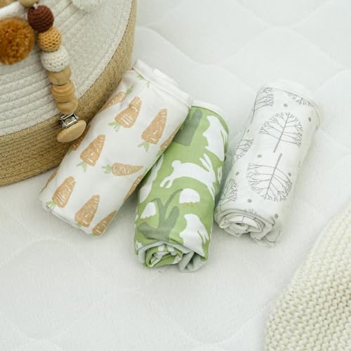Image of GLLQUEN BABY Swaddles for Newborns 0-3 Months, Adjustable & Easy Fastener | 3-Pack, Organic Cotton Swaddle, Womb-Like Nursery Swaddling Blanket reduces startle reflex, soft and skin-friendly fabric