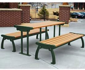 Heritage Picnic Table, Recycled Plastic, 6 Ft, Green & Cedar