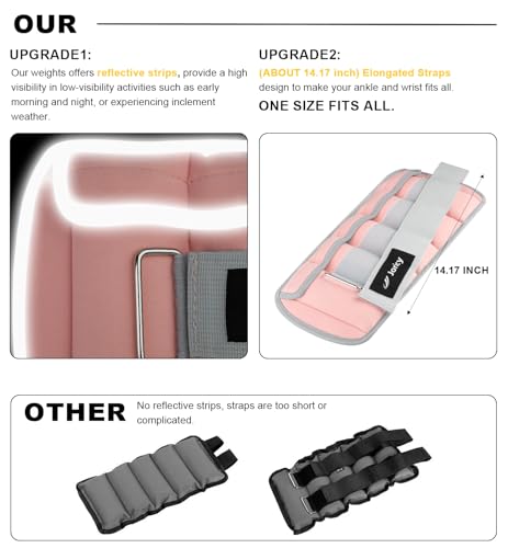 Image of Adjustable Ankle Weights for Women Men 1 2 4 5 6 8 10 LBS 1 Pair Leg Weights Wrist Hand Arm Weights with Removable Weight Strength Training Weight for Walking Running Gym Fitness Physical Therapy
