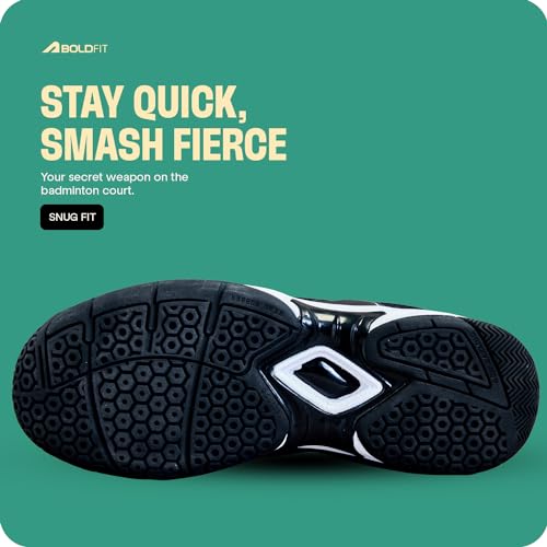 Boldfit Badminton Shoes Shuttle Non Marking Shoes for Badminton Men Light Badminton Shoes for Women & Badminton Shoes Men Breathable Non Marking Shoes for Badminton Anti Skid Pickleball Shoes Black 10 5 41bonkfVjZL