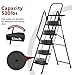 5 Step Ladder with Handrails, 500 lbs Sturdy Step Stool, Folding Ladder with Tool Platform, Safety Ladder for Adults for Home Kitchen Outdoor Painting Garage Office