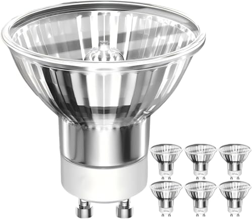 RAGFOZ Halogen Leuchtmittel GU1O 35W 230V dimmbar 2800K Warmweiß Halogen Reflektor MR16 Lampe für Einbauleuchten Spotbeleuchtung Kerzenwärmerlampe 6er Pack