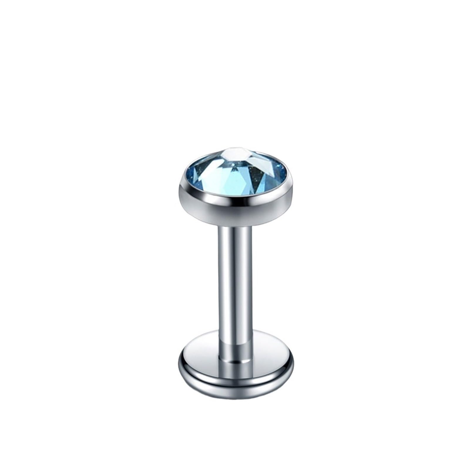G23 tytan wewnętrznie gwint Labret Piercing klejnot z cyrkonii Orelha chrząstka Tragus nos kolczyk wargi Stud Piercing Helix biżuteria do ciała(1.2x12x5x4mm,10pcs A)