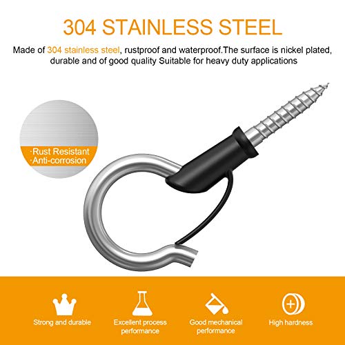 Yairmis 12-Pack 304Stainless Steel Q-Hanger Hook, Indoor And Outdoor Hooks Home Christmas Lights Hanger Hooks With Screw For Garage New Year Party Outdoor Easy Release Wire And Fairy Led Lights #TOP1