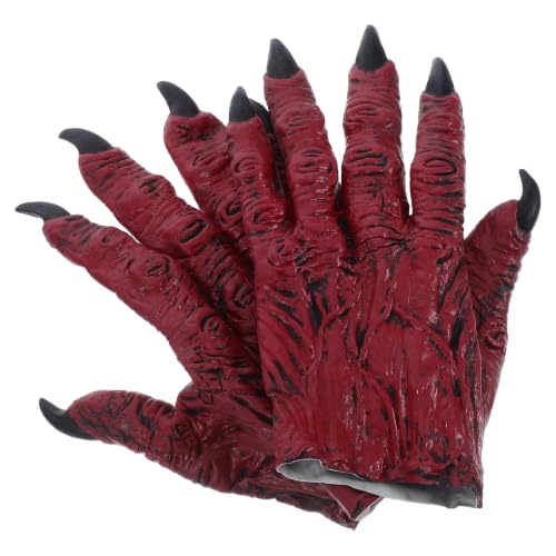 Guantes cómodos para Halloween Healeved con diseño único de terror en látex café