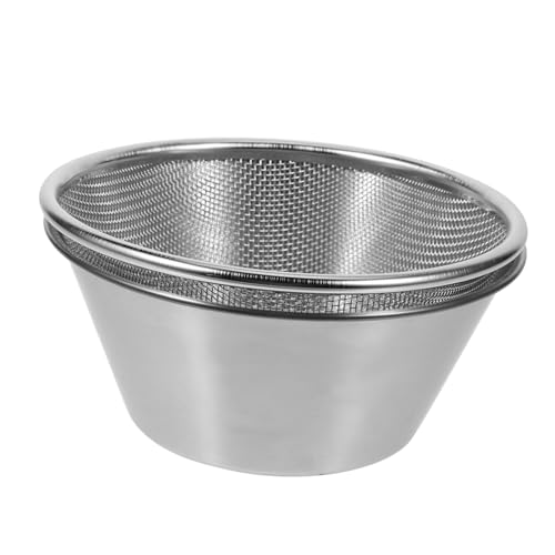 CRILSTYLEO 1 Juego cesta de drenaje cesta de mimbre inoxidable decoración de piña tazón de frutas colador de cocina escurridor de pasta accesorio de cocina colador de lavadora de arroz Silver