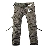 Herren Cargohose mit Taschen Loose Fit Freizeithose Baumwollhose Freizeithose Wanderhose Cargohose Herren Vintage Hosen Skinny Jeans Outdoor Trekkinghose Armee 3XL