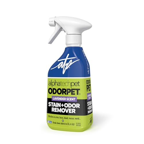 Image of OdorPet Pet Stain Remover and Odor Eliminator - 16 Oz Ready To Use Spray, Non Staining, Professional Strength, Lavender Scent by Alpha Tech Pet