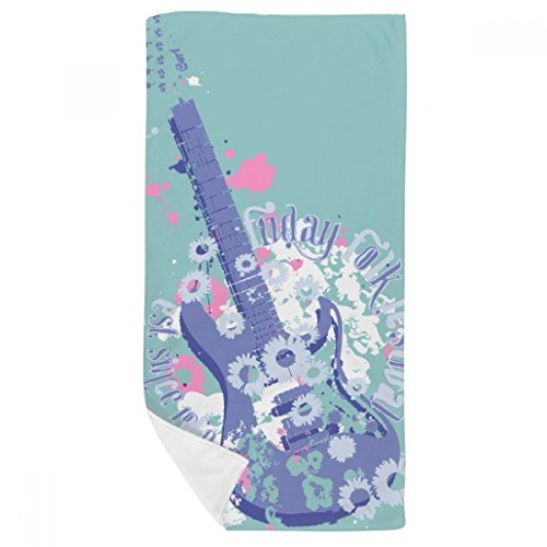 Serviette de bain guitare multicolor douce et absorbante de qualité supérieure - 2