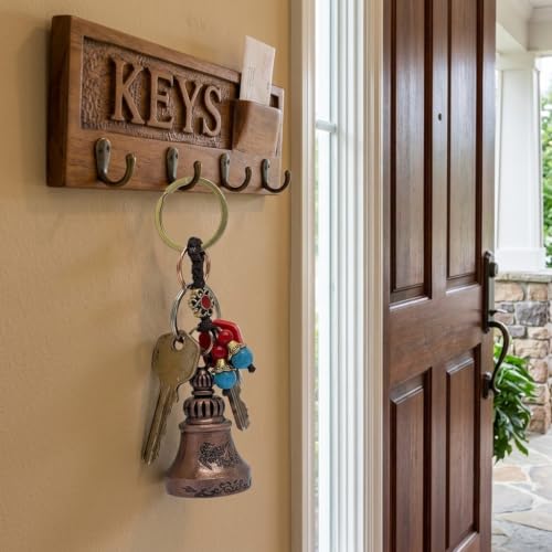 Image of Classic Antique Tibetan Temple Bell Shaped Keyring for Gift Gaurdian bell for Car Bike Bags Metal Key ring Key Chain Bag Charm Gift