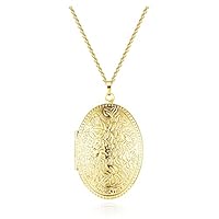 Zysta Vintage Charms Medaillon Kette für Foto Bilder Oval Anhänger zum öffnen Kupfer Amulett für Damen Herren (#2)