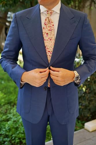 Image of OTAA Floral Necktie Casual Ties for Men - Perfect Neck Tie for Groomsmen Wedding Ties or Formal Occasions