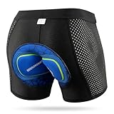 NICEWIN Radunterhose Herren mit Sitzpolster Radlerhose Unterwäsche 4D Gepolsterte Fahrradhose Kurz Atmungsaktive schnelltrocknende stoßfeste Herren Fahrrad Unterhose