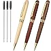 Luxury Wood Ballpoint Pens with Gift Box, Cambond Elegant Fancy Nice Pens Christmas Gifts for Men Women Employee Journaling Executive Business, Black Ink 1.0mm (3 Pens with 3 Extra Refills)- CP0404