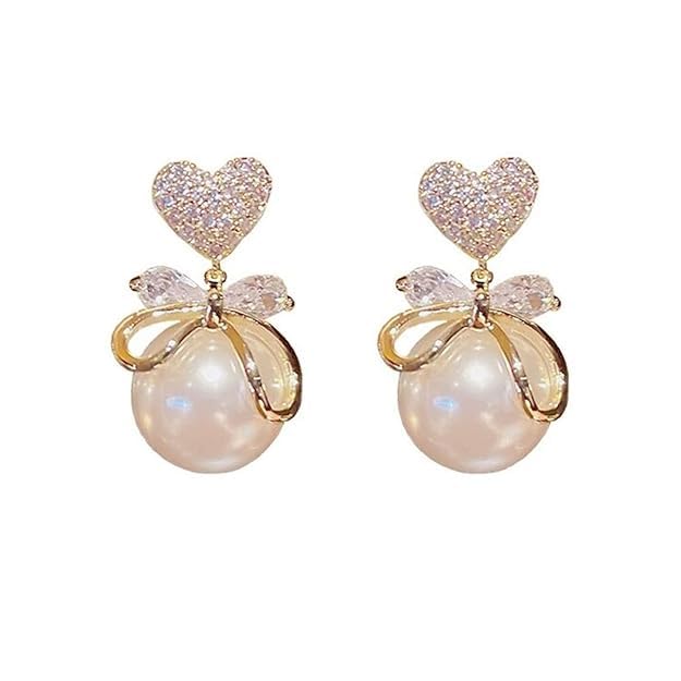 See full amazon price history chart for Arzonai Korean fashion all-match net red love big pearl earrings female temperament elegant bow earrings for women and Girls Arzonai Korean fashion all-match net red love big pearl earrings female temperament elegant bow earrings for women and Girls (B0CXSM1R9K) Amazon Price History, Amazon Price Tracker