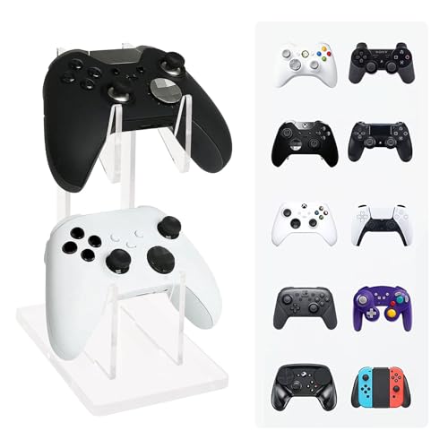 CLKE Controller Halter, Doppellagige Controller Halterung, Controller Stand aus Acrylmaterial, Gamer Zubehör, Controller Halter für PS4 /PS5/Xbox/Switch