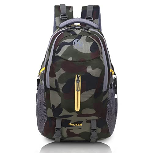 HEROZ Hacker 50 litres Nylon Travel Laptop Backpack Water Resistant Slim Durable Computer Book Bag Tracking Fits Up to 17.3-inch Laptop (058- All), Army Jungle, L, Country