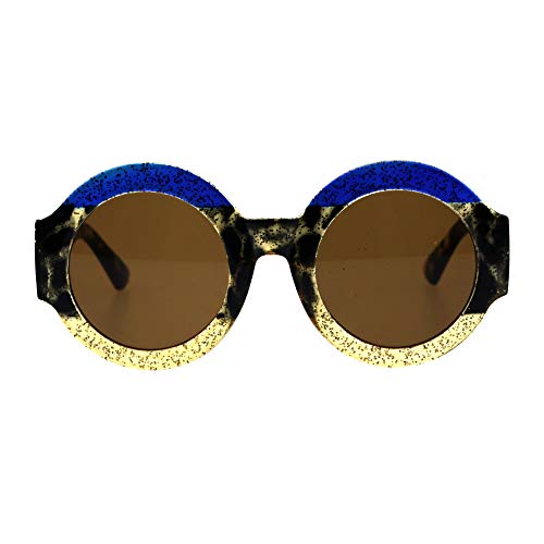 Thick Round Circle Frame Sunglasses Womens Stylish Chic Shades UV 4002