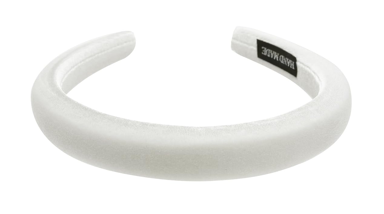 axy HRK10 Padded Velvet Headband Beautiful Women's Headband Hair Accessories Hair Band (White) - Image 2