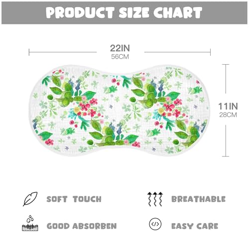 xigua Watercolor Leaves Baby Burp Cloths for Newborn Boys and Girls 1 Pack, Soft & Absorbent Cotton Baby Burp Cloth, Baby Washcloths, Newborn Towel, Burp Rags4