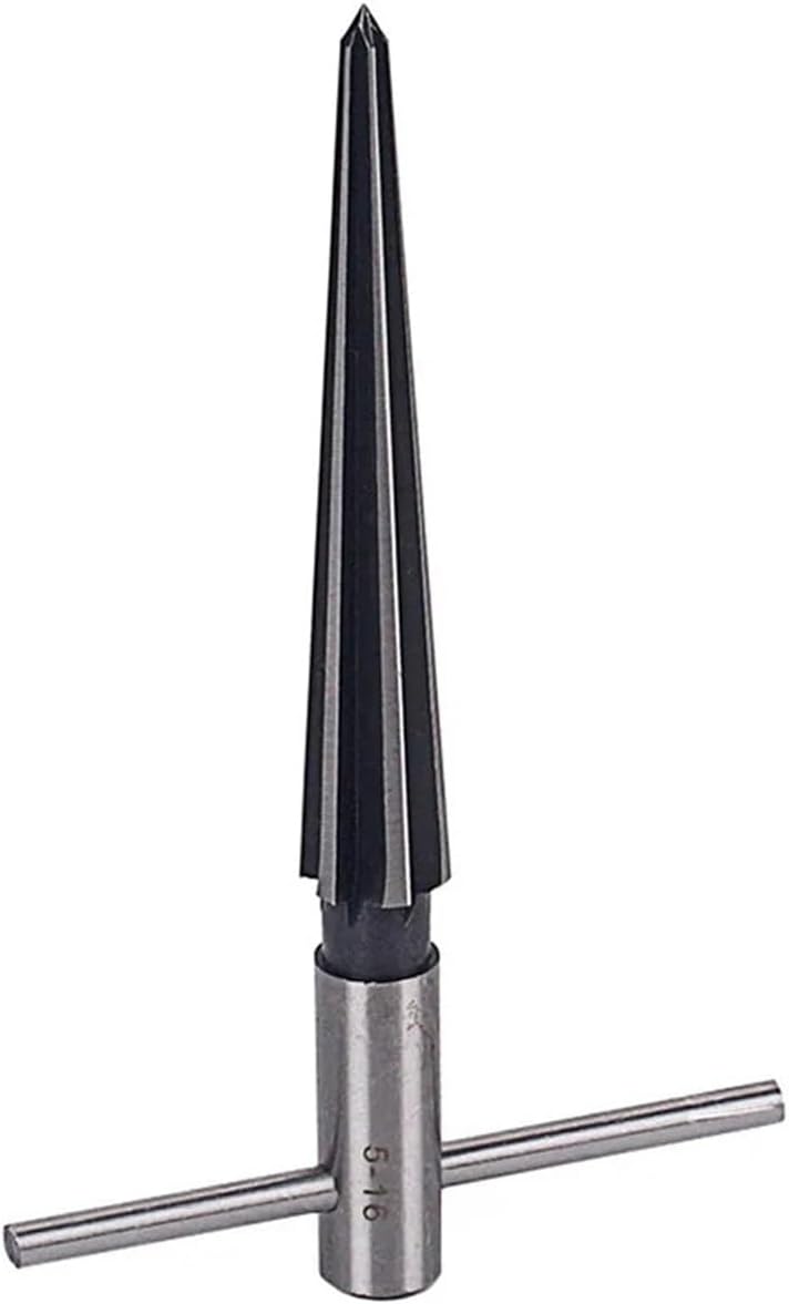 Tapered reamer 6 Fluted T Handle Reamer High Grade Steel Taper Hole Chamfer Tool For Guitar Bridge Endpins Luthier Cutting Tools Silver(3-13mm)