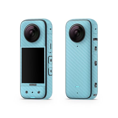 Carbon Fiber Skin Compatible with Insta360 X3 (2022) - Solid Baby Blue - Premium 3M Vinyl Protective Wrap Decal Cover - Easy to Apply | Crafted in The USA by MightySkins