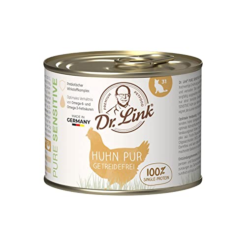 Dr. Link® Pure Sensitive 6x200g Premium-Nassfutter für Katzen: Huhn pur | getreidefrei | 100% Single-Protein Cover