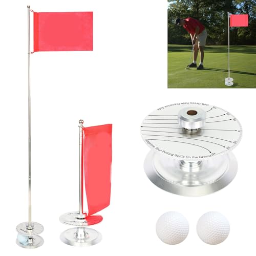 Drapeau et tasse de golf avec trou rétractable pour entraînement - 2