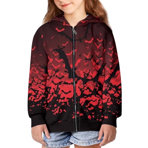 Image of Unisex Zipper Sweatshirt Boys Girls Hooded with 2 Pocket Pullover Hoodies for 6-16Y Kids
