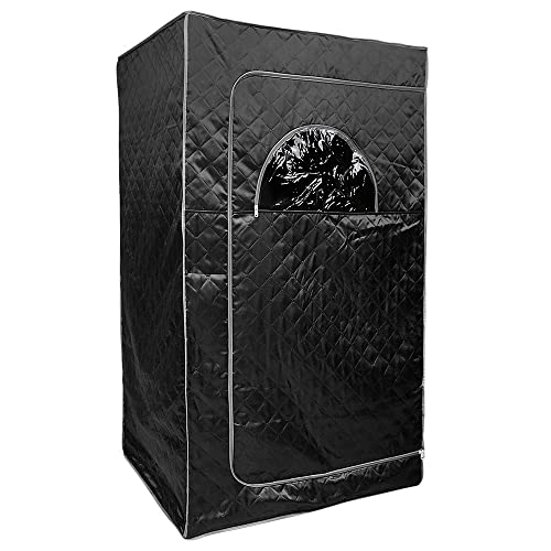 Belfoyer Sauna Portátil de Vapor 100×80×170 cm con Generador 2,5 L 1000 W, Cabina Sauna para Casa, Sauna Interior o Exterior, Estilo Finlandés y Detox (Negro)