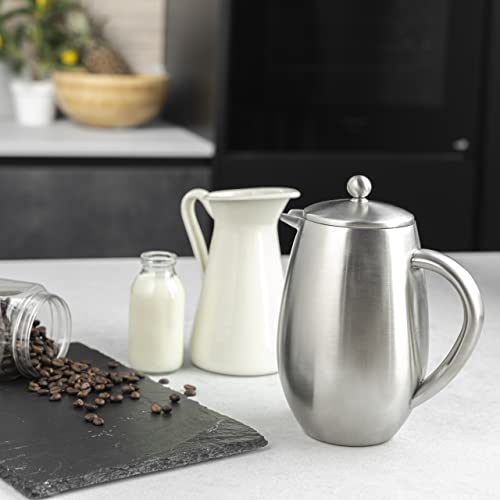 Café Olé BFD Cafetière, doppelwandiger Körper aus Edelstahl 18/10 und Siebfilter, satinierte Oberfläche… – Ansicht 3