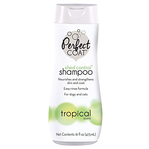 Perfect Coat Shed Control Shampoo 16 Ounces, for Pets, Tropical Scent