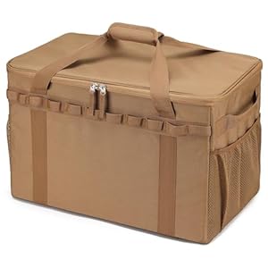 Tactical Camping Storage Bag – 46L Utility Tote Bag Trunk Organizer (Coyote Brown)