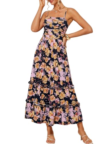 GRACE KARIN Vestido largo de verano sin mangas floral para mujer, vestido fluido...