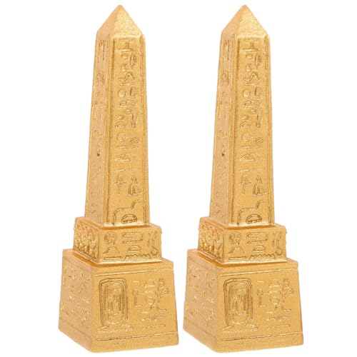 Angoily 2 Piezas Templo Egipcio De Ra Desierto Obelisco con Jeroglíficos Estatua Antiguo Egipto Estatua Alto Antiguo Egipto Hito Obeliscos Pilar Torre Estatuilla Modelo Egipcio