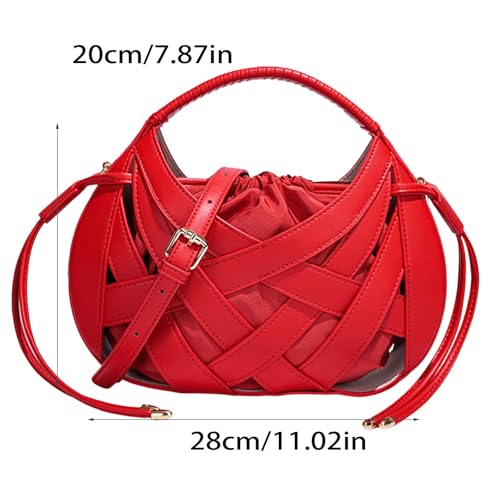 Sac à bandoulière creux en polyuréthane sangle ajustable design unique - 4