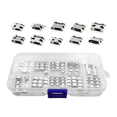Conectores Micro USB de 5 pines para reparación: 10 modelos y 50 piezas en total con caja