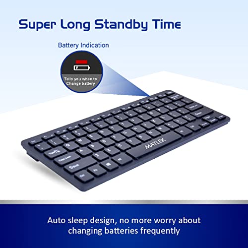 Image of Matlek Wireless Keyboard | 2.4 G Connect | Works with - Windows, Mac, Android | Slim and Portable, Black
