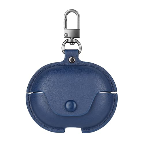 GIOPUEY Cover Compatibile con Huawei Freebuds Pro 4/Pro 3, PU Pelle Custodia, Protettiva Case Cover con Gancio Portachiavi per Uomini Donne - blue