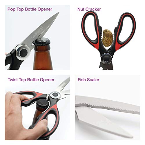 image for Kitchen Precision Scissors [2022] - 2 Pack - Ultra-Sharp Stainless Ste