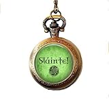 Slainte! Irish Drinking Toast – Keltische Taschenuhr-Halskette – keltischer Schmuck – Slainte Jewelry